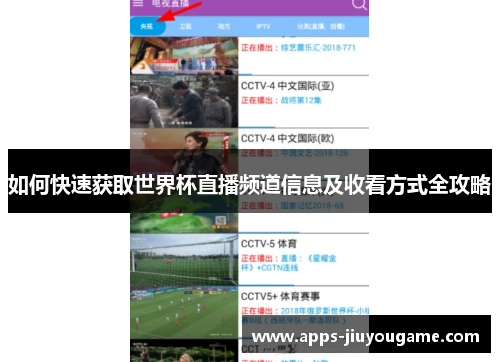 如何快速获取世界杯直播频道信息及收看方式全攻略 如何快速获取世界杯直播频道信息及收看方式全攻略